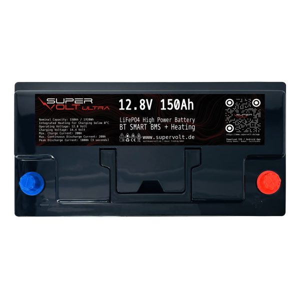 Supervolt Ultra – 12,8V 150Ah – LifePO4 s Bluetooth a vyhříváním - Image 5